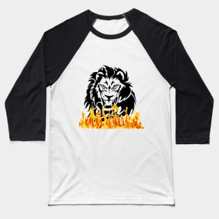 Lion fire design. Baseball T-Shirt